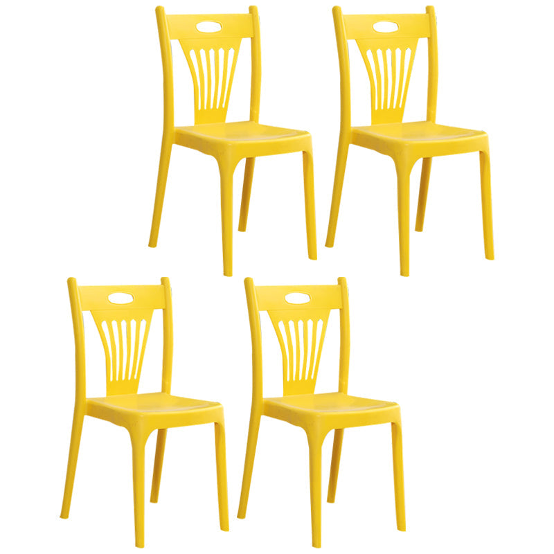 Modern Style Plastic Dining Chair Dining Stackable Armless Side Chair for Kitchen (Set of 4) Golden Clearhalo ' kitchen&dining_furn' 'Dining Chairs' 'Dining Tables & Seating' 'dining_chair' 'furn' 'furn_dining_chair' 'Furniture' 'furniture_dining_chair' 'Kitchen & Dining Furniture' 'kitchen' 4206369