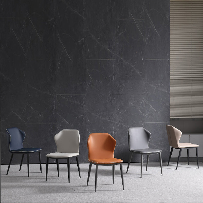 Contemporary Style Kitchen Metal Chair Wingback Dining Armless Side Chair (Set of 2) Clearhalo ' kitchen&dining_furn' 'Dining Chairs' 'Dining Tables & Seating' 'dining_chair' 'furn' 'furn_dining_chair' 'Furniture' 'furniture_dining_chair' 'Kitchen & Dining Furniture' 'kitchen' 4206399