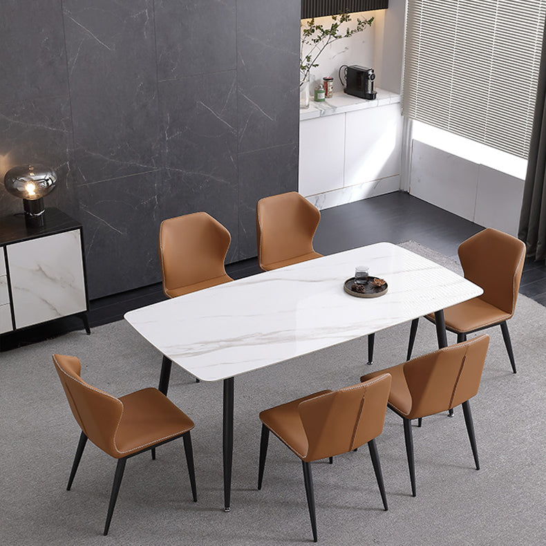 Contemporary Style Kitchen Metal Chair Wingback Dining Armless Side Chair (Set of 2) Clearhalo ' kitchen&dining_furn' 'Dining Chairs' 'Dining Tables & Seating' 'dining_chair' 'furn' 'furn_dining_chair' 'Furniture' 'furniture_dining_chair' 'Kitchen & Dining Furniture' 'kitchen' 4206403