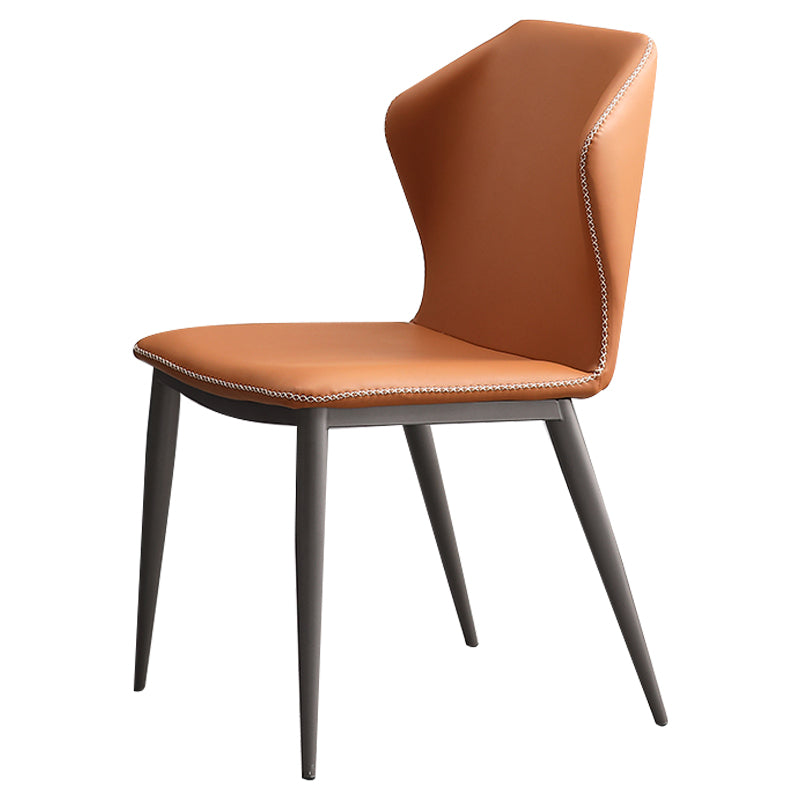 Contemporary Style Kitchen Metal Chair Wingback Dining Armless Side Chair (Set of 2) Clearhalo ' kitchen&dining_furn' 'Dining Chairs' 'Dining Tables & Seating' 'dining_chair' 'furn' 'furn_dining_chair' 'Furniture' 'furniture_dining_chair' 'Kitchen & Dining Furniture' 'kitchen' 4206405