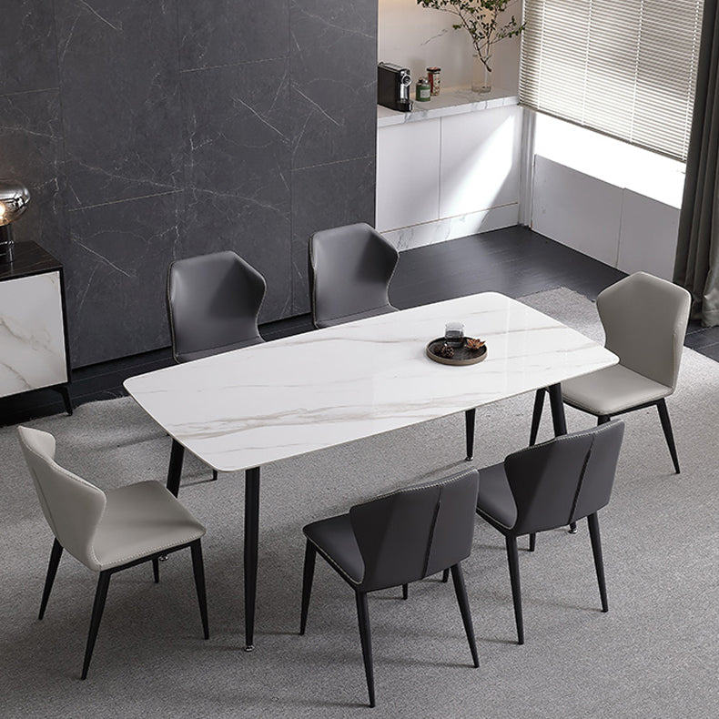 Contemporary Style Kitchen Metal Chair Wingback Dining Armless Side Chair (Set of 2) Clearhalo ' kitchen&dining_furn' 'Dining Chairs' 'Dining Tables & Seating' 'dining_chair' 'furn' 'furn_dining_chair' 'Furniture' 'furniture_dining_chair' 'Kitchen & Dining Furniture' 'kitchen' 4206410