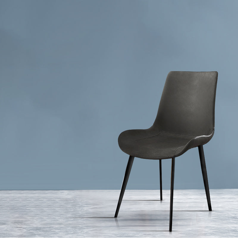 Industrial Metal Dining Room Chairs Armless PU Leather Dining Chairs for Home Use Clearhalo ' kitchen&dining_furn' 'Dining Chairs' 'Dining Tables & Seating' 'dining_chair' 'furn' 'furn_dining_chair' 'Furniture' 'furniture_dining_chair' 'Kitchen & Dining Furniture' 'kitchen' 4206413