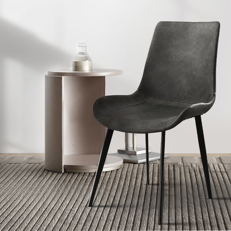 Industrial Metal Dining Room Chairs Armless PU Leather Dining Chairs for Home Use Clearhalo ' kitchen&dining_furn' 'Dining Chairs' 'Dining Tables & Seating' 'dining_chair' 'furn' 'furn_dining_chair' 'Furniture' 'furniture_dining_chair' 'Kitchen & Dining Furniture' 'kitchen' 4206419