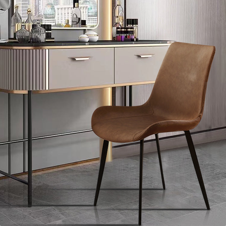 Industrial Metal Dining Room Chairs Armless PU Leather Dining Chairs for Home Use Clearhalo ' kitchen&dining_furn' 'Dining Chairs' 'Dining Tables & Seating' 'dining_chair' 'furn' 'furn_dining_chair' 'Furniture' 'furniture_dining_chair' 'Kitchen & Dining Furniture' 'kitchen' 4206429