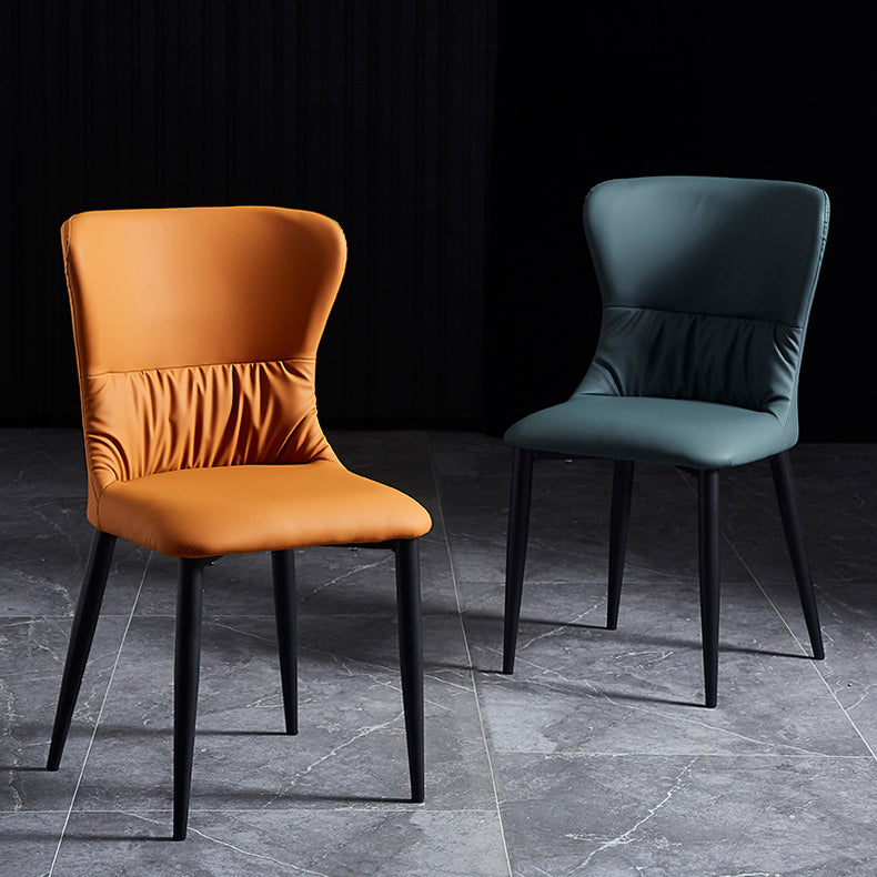 Industrial Metal Dining Room Chairs Armless Faux Leather Dining Chairs for Home Use Clearhalo ' kitchen&dining_furn' 'Dining Chairs' 'Dining Tables & Seating' 'dining_chair' 'furn' 'furn_dining_chair' 'Furniture' 'furniture_dining_chair' 'Kitchen & Dining Furniture' 'kitchen' 4206432