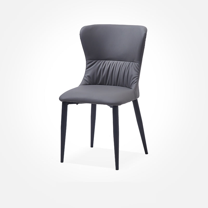 Industrial Metal Dining Room Chairs Armless Faux Leather Dining Chairs for Home Use Grey 1 Piece Clearhalo ' kitchen&dining_furn' 'Dining Chairs' 'Dining Tables & Seating' 'dining_chair' 'furn' 'furn_dining_chair' 'Furniture' 'furniture_dining_chair' 'Kitchen & Dining Furniture' 'kitchen' 4206433