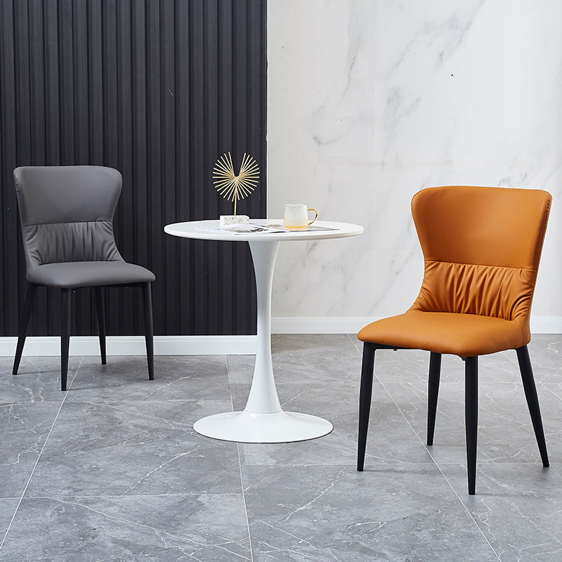 Industrial Metal Dining Room Chairs Armless Faux Leather Dining Chairs for Home Use Clearhalo ' kitchen&dining_furn' 'Dining Chairs' 'Dining Tables & Seating' 'dining_chair' 'furn' 'furn_dining_chair' 'Furniture' 'furniture_dining_chair' 'Kitchen & Dining Furniture' 'kitchen' 4206435