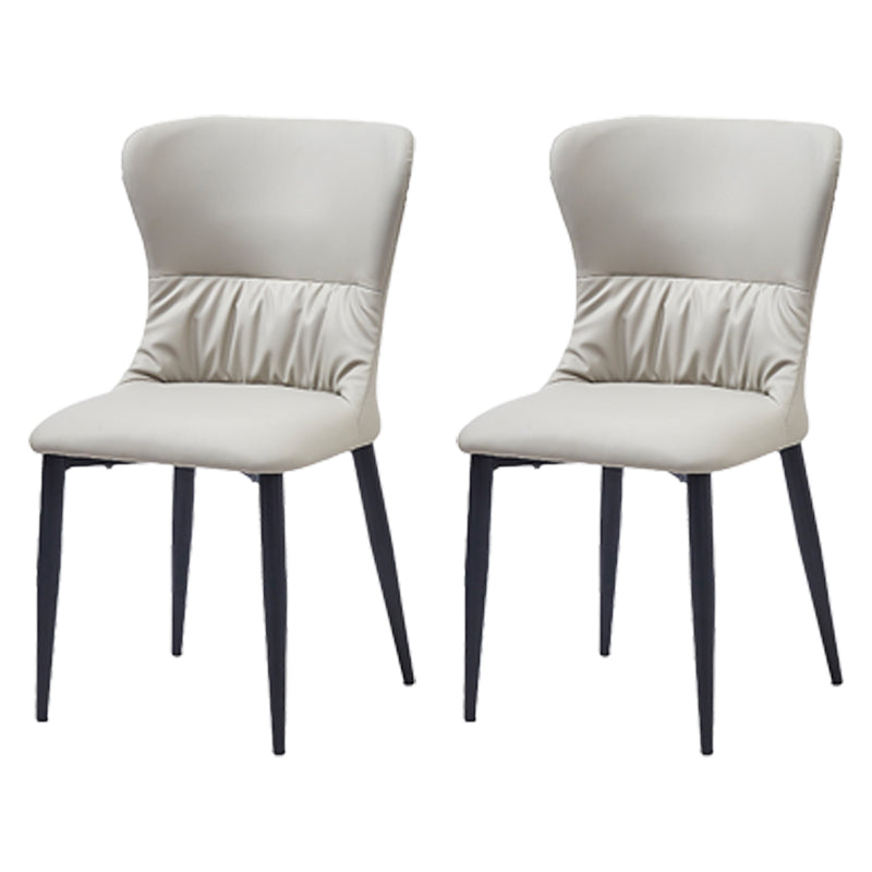 Industrial Metal Dining Room Chairs Armless Faux Leather Dining Chairs for Home Use White 2 Piece Set Clearhalo ' kitchen&dining_furn' 'Dining Chairs' 'Dining Tables & Seating' 'dining_chair' 'furn' 'furn_dining_chair' 'Furniture' 'furniture_dining_chair' 'Kitchen & Dining Furniture' 'kitchen' 4206440