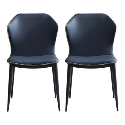 Contemporary Metal Dining Armless Chair Wingback Chair for Home Use (Set of 2) Dark Blue Clearhalo ' kitchen&dining_furn' 'Dining Chairs' 'Dining Tables & Seating' 'dining_chair' 'furn' 'furn_dining_chair' 'Furniture' 'furniture_dining_chair' 'Kitchen & Dining Furniture' 'kitchen' 4206456
