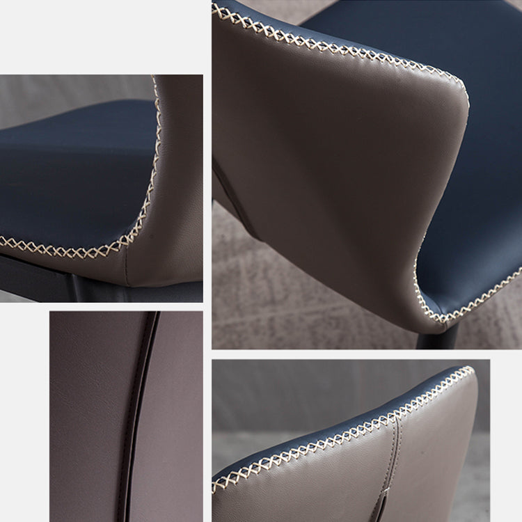 Contemporary Metal Dining Armless Chair Wingback Chair for Home Use (Set of 2) Clearhalo ' kitchen&dining_furn' 'Dining Chairs' 'Dining Tables & Seating' 'dining_chair' 'furn' 'furn_dining_chair' 'Furniture' 'furniture_dining_chair' 'Kitchen & Dining Furniture' 'kitchen' 4206464