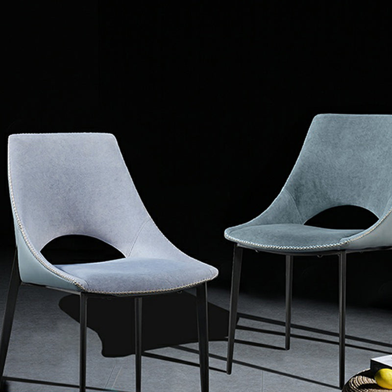 Contemporary Leather Restaurant Side Chair Open Back Dining Chair with Black Legs Clearhalo ' kitchen&dining_furn' 'Dining Chairs' 'Dining Tables & Seating' 'dining_chair' 'furn' 'furn_dining_chair' 'Furniture' 'furniture_dining_chair' 'Kitchen & Dining Furniture' 'kitchen' 4206470