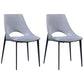 Contemporary Leather Restaurant Side Chair Open Back Dining Chair with Black Legs Grey 2 Piece Set Clearhalo ' kitchen&dining_furn' 'Dining Chairs' 'Dining Tables & Seating' 'dining_chair' 'furn' 'furn_dining_chair' 'Furniture' 'furniture_dining_chair' 'Kitchen & Dining Furniture' 'kitchen' 4206471