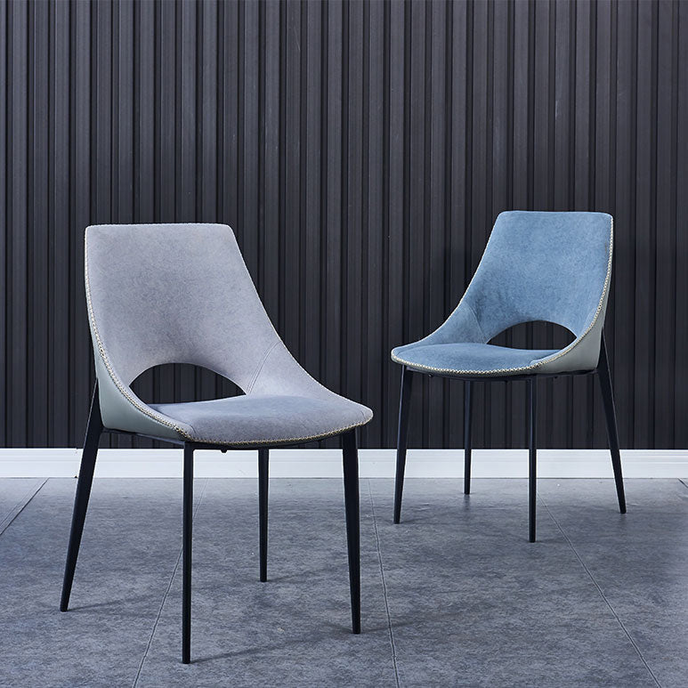 Contemporary Leather Restaurant Side Chair Open Back Dining Chair with Black Legs Clearhalo ' kitchen&dining_furn' 'Dining Chairs' 'Dining Tables & Seating' 'dining_chair' 'furn' 'furn_dining_chair' 'Furniture' 'furniture_dining_chair' 'Kitchen & Dining Furniture' 'kitchen' 4206473