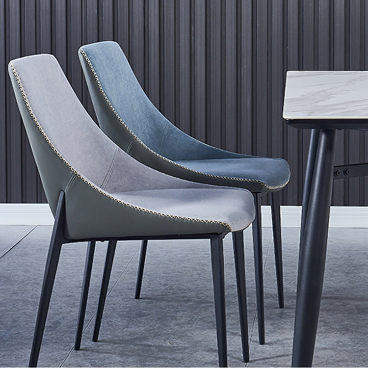 Contemporary Leather Restaurant Side Chair Open Back Dining Chair with Black Legs Clearhalo ' kitchen&dining_furn' 'Dining Chairs' 'Dining Tables & Seating' 'dining_chair' 'furn' 'furn_dining_chair' 'Furniture' 'furniture_dining_chair' 'Kitchen & Dining Furniture' 'kitchen' 4206477