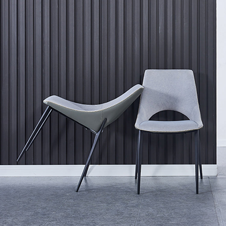 Contemporary Leather Restaurant Side Chair Open Back Dining Chair with Black Legs Clearhalo ' kitchen&dining_furn' 'Dining Chairs' 'Dining Tables & Seating' 'dining_chair' 'furn' 'furn_dining_chair' 'Furniture' 'furniture_dining_chair' 'Kitchen & Dining Furniture' 'kitchen' 4206485