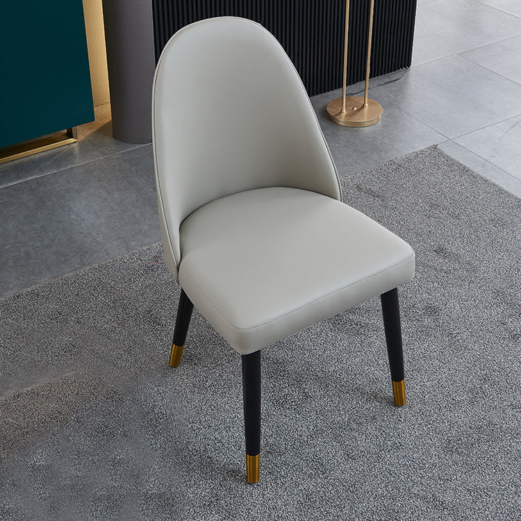 Glam Wood Dining Armless Chairs Faux Leather Dining Chairs for Home Use (Set of 2) Clearhalo ' kitchen&dining_furn' 'Dining Chairs' 'Dining Tables & Seating' 'dining_chair' 'furn' 'furn_dining_chair' 'Furniture' 'furniture_dining_chair' 'Kitchen & Dining Furniture' 'kitchen' 4206491