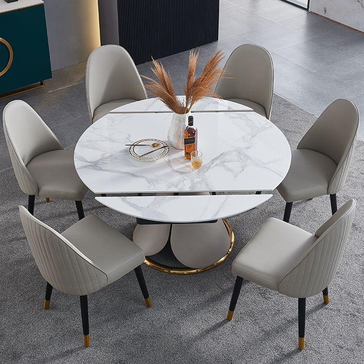 Glam Wood Dining Armless Chairs Faux Leather Dining Chairs for Home Use (Set of 2) Clearhalo ' kitchen&dining_furn' 'Dining Chairs' 'Dining Tables & Seating' 'dining_chair' 'furn' 'furn_dining_chair' 'Furniture' 'furniture_dining_chair' 'Kitchen & Dining Furniture' 'kitchen' 4206495