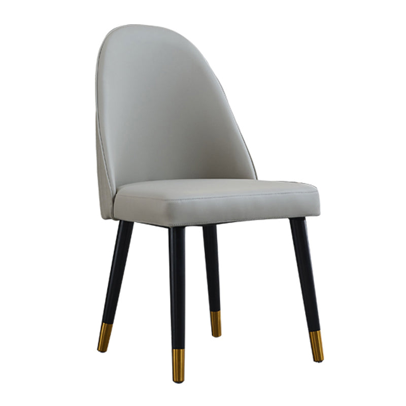 Glam Wood Dining Armless Chairs Faux Leather Dining Chairs for Home Use (Set of 2) Clearhalo ' kitchen&dining_furn' 'Dining Chairs' 'Dining Tables & Seating' 'dining_chair' 'furn' 'furn_dining_chair' 'Furniture' 'furniture_dining_chair' 'Kitchen & Dining Furniture' 'kitchen' 4206497