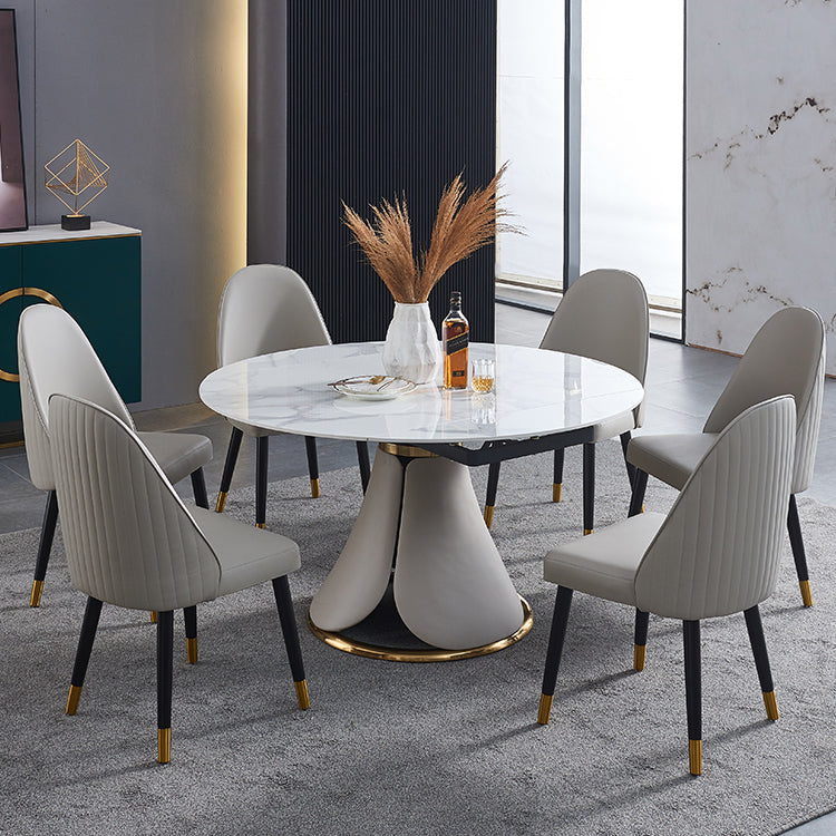 Glam Wood Dining Armless Chairs Faux Leather Dining Chairs for Home Use (Set of 2) Clearhalo ' kitchen&dining_furn' 'Dining Chairs' 'Dining Tables & Seating' 'dining_chair' 'furn' 'furn_dining_chair' 'Furniture' 'furniture_dining_chair' 'Kitchen & Dining Furniture' 'kitchen' 4206503