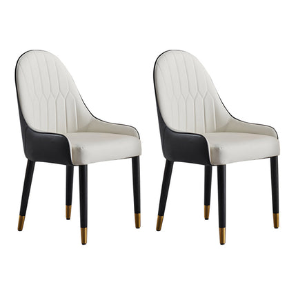 Glam Wood Dining Arm Chairs Faux Leather Dining Chairs for Restaurant Use (Set of 2) White Clearhalo ' kitchen&dining_furn' 'Dining Chairs' 'Dining Tables & Seating' 'dining_chair' 'furn' 'furn_dining_chair' 'Furniture' 'furniture_dining_chair' 'Kitchen & Dining Furniture' 'kitchen' 4206508