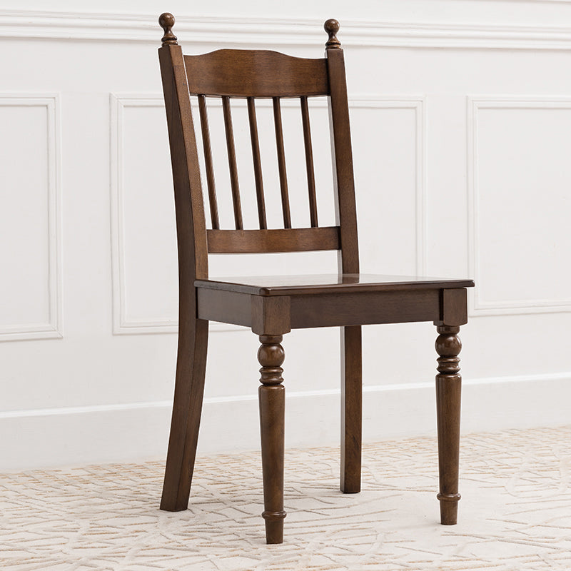 Traditional Rubberwood Wood Dining Side Chair Slat Back Single Dining Chair Clearhalo ' kitchen&dining_furn' 'Dining Chairs' 'Dining Tables & Seating' 'dining_chair' 'furn' 'furn_dining_chair' 'Furniture' 'furniture_dining_chair' 'Kitchen & Dining Furniture' 'kitchen' 4206519
