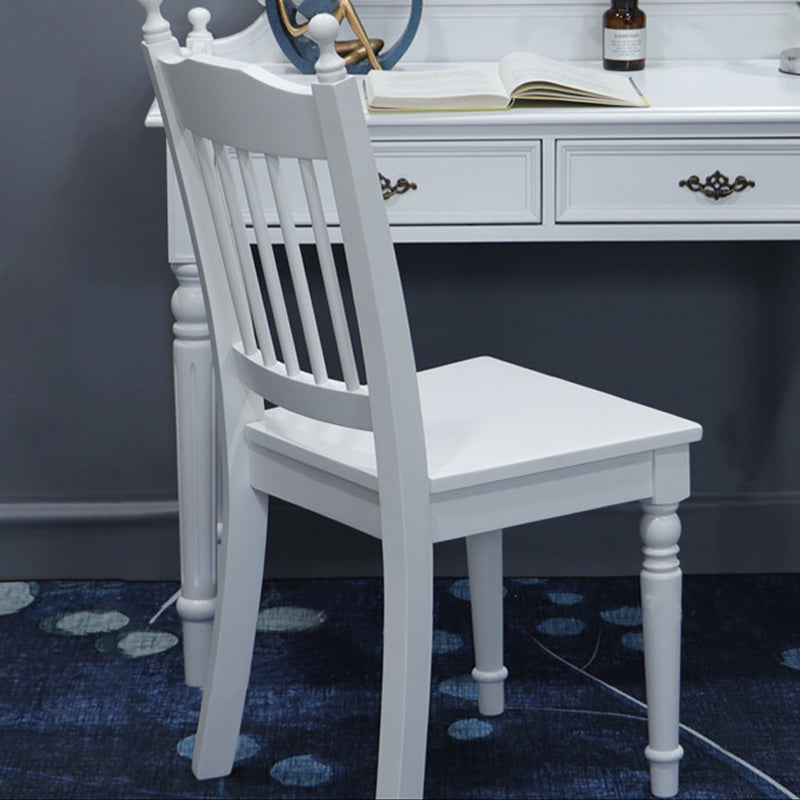 Traditional Rubberwood Wood Dining Side Chair Slat Back Single Dining Chair White Clearhalo ' kitchen&dining_furn' 'Dining Chairs' 'Dining Tables & Seating' 'dining_chair' 'furn' 'furn_dining_chair' 'Furniture' 'furniture_dining_chair' 'Kitchen & Dining Furniture' 'kitchen' 4206520