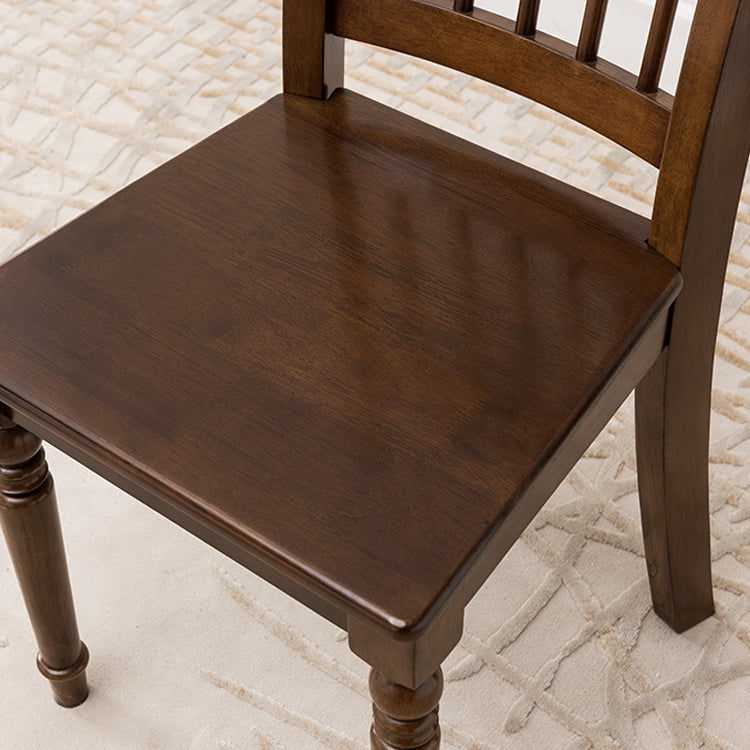 Traditional Rubberwood Wood Dining Side Chair Slat Back Single Dining Chair Clearhalo ' kitchen&dining_furn' 'Dining Chairs' 'Dining Tables & Seating' 'dining_chair' 'furn' 'furn_dining_chair' 'Furniture' 'furniture_dining_chair' 'Kitchen & Dining Furniture' 'kitchen' 4206529