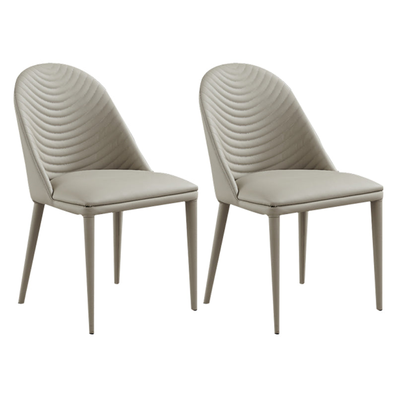 Modern PU Leather Dining Chair Armless Metal Dining Chair for Home Use (Set of 2) Off-White Clearhalo ' kitchen&dining_furn' 'Dining Chairs' 'Dining Tables & Seating' 'dining_chair' 'furn' 'furn_dining_chair' 'Furniture' 'furniture_dining_chair' 'Kitchen & Dining Furniture' 'kitchen' 4206553