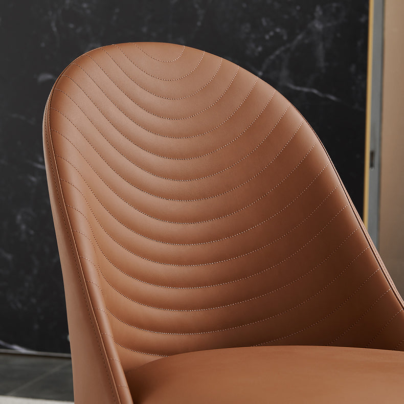 Modern PU Leather Dining Chair Armless Metal Dining Chair for Home Use (Set of 2) Clearhalo ' kitchen&dining_furn' 'Dining Chairs' 'Dining Tables & Seating' 'dining_chair' 'furn' 'furn_dining_chair' 'Furniture' 'furniture_dining_chair' 'Kitchen & Dining Furniture' 'kitchen' 4206557