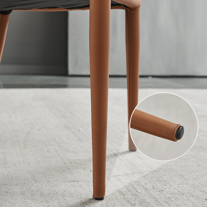 Modern PU Leather Dining Chair Armless Metal Dining Chair for Home Use (Set of 2) Clearhalo ' kitchen&dining_furn' 'Dining Chairs' 'Dining Tables & Seating' 'dining_chair' 'furn' 'furn_dining_chair' 'Furniture' 'furniture_dining_chair' 'Kitchen & Dining Furniture' 'kitchen' 4206558