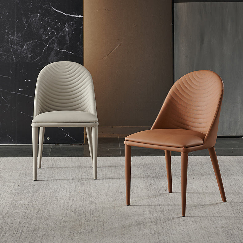 Modern PU Leather Dining Chair Armless Metal Dining Chair for Home Use (Set of 2) Clearhalo ' kitchen&dining_furn' 'Dining Chairs' 'Dining Tables & Seating' 'dining_chair' 'furn' 'furn_dining_chair' 'Furniture' 'furniture_dining_chair' 'Kitchen & Dining Furniture' 'kitchen' 4206560