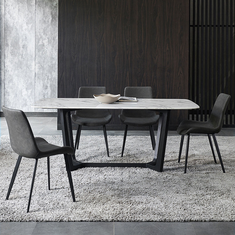 Modern Leather Restaurant Side Chair Solid Back Dining Chair (Set of 2) Clearhalo ' kitchen&dining_furn' 'Dining Chairs' 'Dining Tables & Seating' 'dining_chair' 'furn' 'furn_dining_chair' 'Furniture' 'furniture_dining_chair' 'Kitchen & Dining Furniture' 'kitchen' 4206567