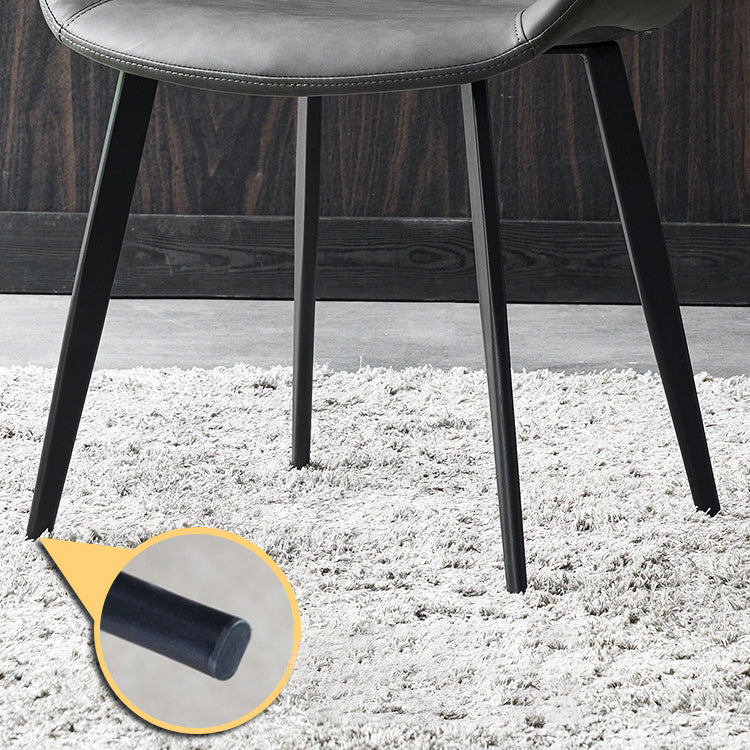 Modern Leather Restaurant Side Chair Solid Back Dining Chair (Set of 2) Clearhalo ' kitchen&dining_furn' 'Dining Chairs' 'Dining Tables & Seating' 'dining_chair' 'furn' 'furn_dining_chair' 'Furniture' 'furniture_dining_chair' 'Kitchen & Dining Furniture' 'kitchen' 4206569