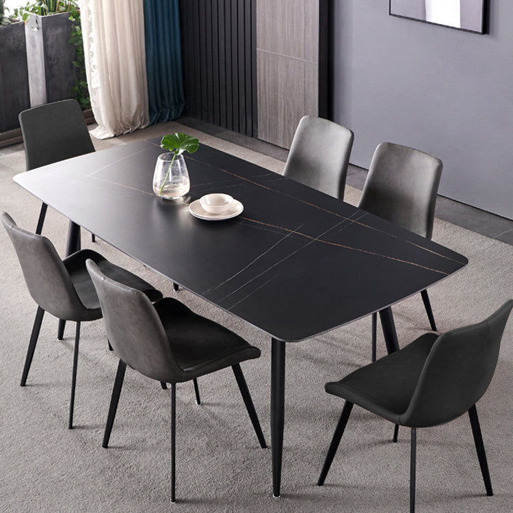 Modern Leather Restaurant Side Chair Solid Back Dining Chair (Set of 2) Clearhalo ' kitchen&dining_furn' 'Dining Chairs' 'Dining Tables & Seating' 'dining_chair' 'furn' 'furn_dining_chair' 'Furniture' 'furniture_dining_chair' 'Kitchen & Dining Furniture' 'kitchen' 4206572