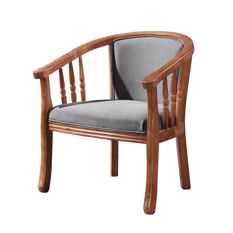 Traditional Wood Dining Arm Chairs Linen Fabric Dining Chair for Restaurant Use Dark Gray 1 Piece Clearhalo ' kitchen&dining_furn' 'Dining Chairs' 'Dining Tables & Seating' 'dining_chair' 'furn' 'furn_dining_chair' 'Furniture' 'furniture_dining_chair' 'Kitchen & Dining Furniture' 'kitchen' 4206575