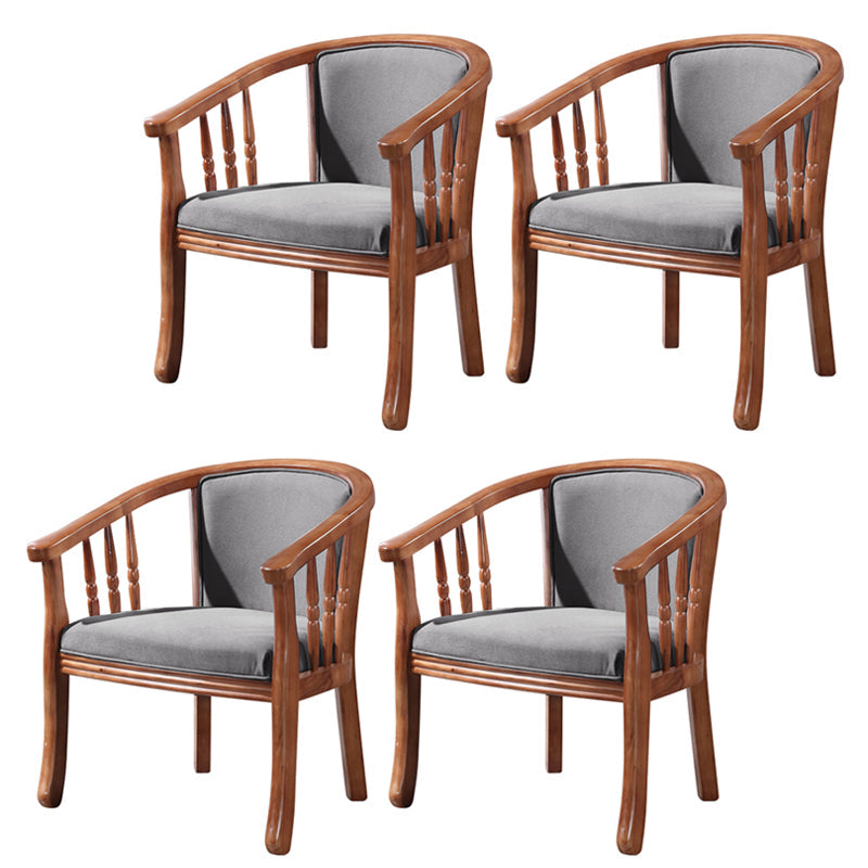 Traditional Wood Dining Arm Chairs Linen Fabric Dining Chair for Restaurant Use Dark Gray 4 Piece Set Clearhalo ' kitchen&dining_furn' 'Dining Chairs' 'Dining Tables & Seating' 'dining_chair' 'furn' 'furn_dining_chair' 'Furniture' 'furniture_dining_chair' 'Kitchen & Dining Furniture' 'kitchen' 4206579