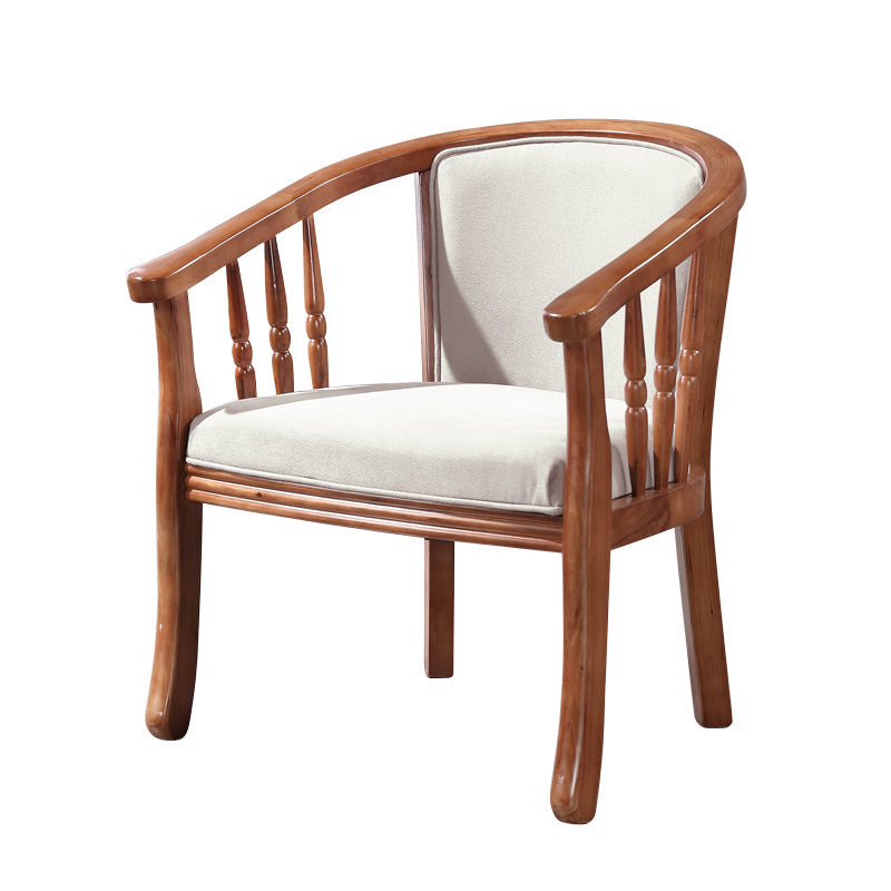 Traditional Wood Dining Arm Chairs Linen Fabric Dining Chair for Restaurant Use Light Gray 1 Piece Clearhalo ' kitchen&dining_furn' 'Dining Chairs' 'Dining Tables & Seating' 'dining_chair' 'furn' 'furn_dining_chair' 'Furniture' 'furniture_dining_chair' 'Kitchen & Dining Furniture' 'kitchen' 4206580