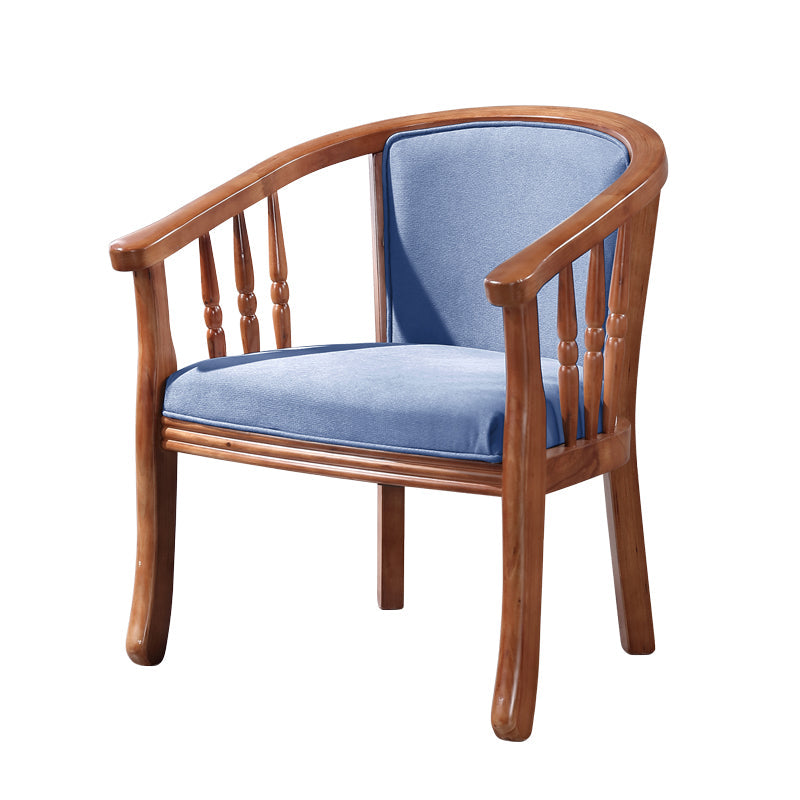 Traditional Wood Dining Arm Chairs Linen Fabric Dining Chair for Restaurant Use Dark Blue 1 Piece Clearhalo ' kitchen&dining_furn' 'Dining Chairs' 'Dining Tables & Seating' 'dining_chair' 'furn' 'furn_dining_chair' 'Furniture' 'furniture_dining_chair' 'Kitchen & Dining Furniture' 'kitchen' 4206591
