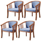 Traditional Wood Dining Arm Chairs Linen Fabric Dining Chair for Restaurant Use Dark Blue 4 Piece Set Clearhalo ' kitchen&dining_furn' 'Dining Chairs' 'Dining Tables & Seating' 'dining_chair' 'furn' 'furn_dining_chair' 'Furniture' 'furniture_dining_chair' 'Kitchen & Dining Furniture' 'kitchen' 4206593