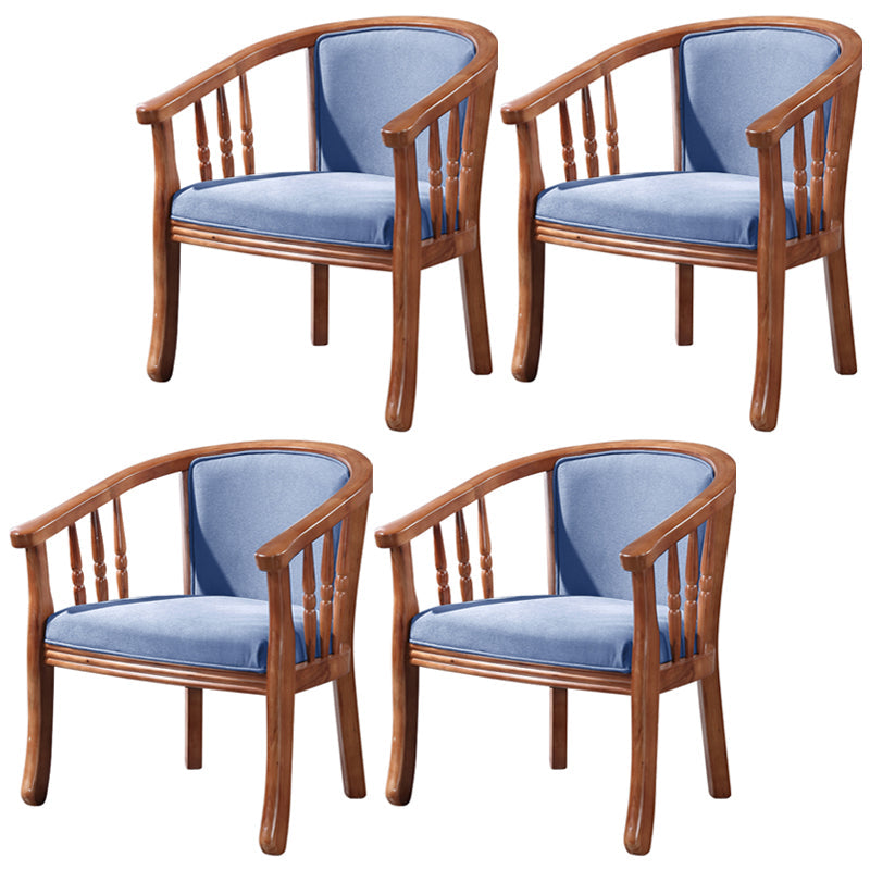 Traditional Wood Dining Arm Chairs Linen Fabric Dining Chair for Restaurant Use Dark Blue 4 Piece Set Clearhalo ' kitchen&dining_furn' 'Dining Chairs' 'Dining Tables & Seating' 'dining_chair' 'furn' 'furn_dining_chair' 'Furniture' 'furniture_dining_chair' 'Kitchen & Dining Furniture' 'kitchen' 4206593
