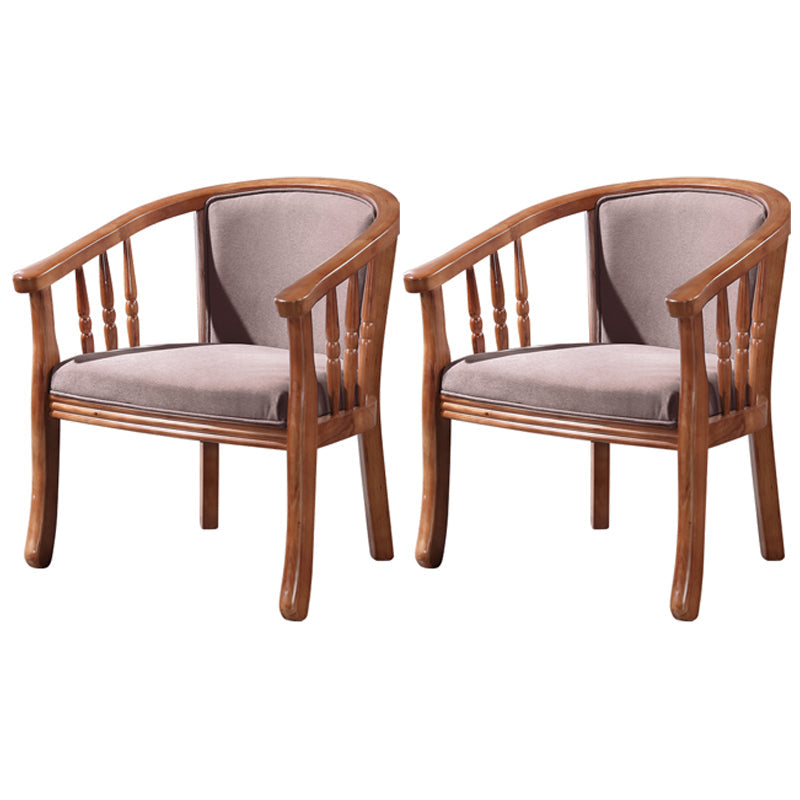Traditional Wood Dining Arm Chairs Linen Fabric Dining Chair for Restaurant Use Dark Coffee 2 Piece Set Clearhalo ' kitchen&dining_furn' 'Dining Chairs' 'Dining Tables & Seating' 'dining_chair' 'furn' 'furn_dining_chair' 'Furniture' 'furniture_dining_chair' 'Kitchen & Dining Furniture' 'kitchen' 4206595