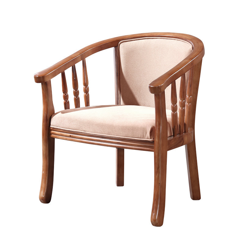 Traditional Wood Dining Arm Chairs Linen Fabric Dining Chair for Restaurant Use Light Coffee 1 Piece Clearhalo ' kitchen&dining_furn' 'Dining Chairs' 'Dining Tables & Seating' 'dining_chair' 'furn' 'furn_dining_chair' 'Furniture' 'furniture_dining_chair' 'Kitchen & Dining Furniture' 'kitchen' 4206597