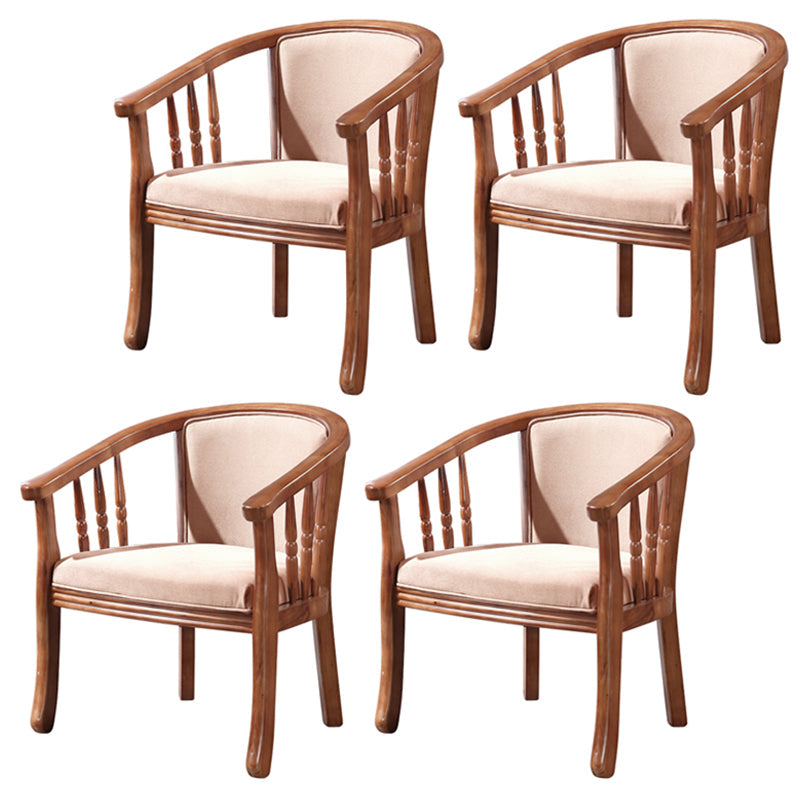 Traditional Wood Dining Arm Chairs Linen Fabric Dining Chair for Restaurant Use Light Coffee 4 Piece Set Clearhalo ' kitchen&dining_furn' 'Dining Chairs' 'Dining Tables & Seating' 'dining_chair' 'furn' 'furn_dining_chair' 'Furniture' 'furniture_dining_chair' 'Kitchen & Dining Furniture' 'kitchen' 4206599