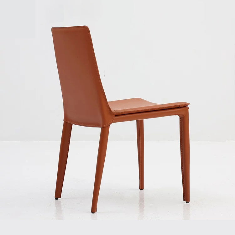 Designer Style Leather Home Side Chair Solid Back Dining Chair (Set of 2) Clearhalo ' kitchen&dining_furn' 'Dining Chairs' 'Dining Tables & Seating' 'dining_chair' 'furn' 'furn_dining_chair' 'Furniture' 'furniture_dining_chair' 'Kitchen & Dining Furniture' 'kitchen' 4206617