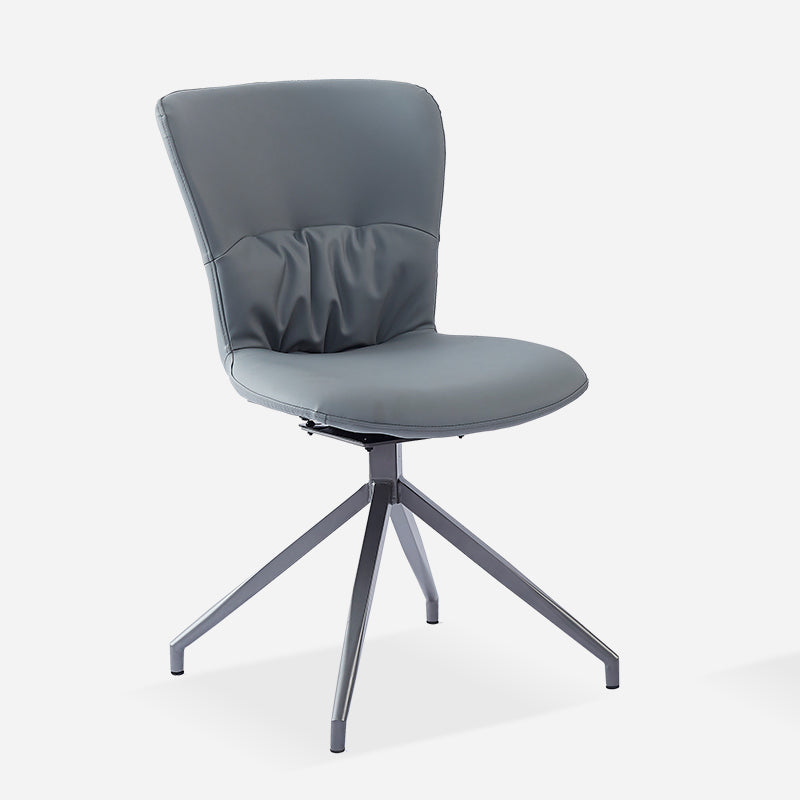 Contemporary Metal Dining Armless Chair Swivel Side Chair for Home Use Grey 1 Piece Clearhalo ' kitchen&dining_furn' 'Dining Chairs' 'Dining Tables & Seating' 'dining_chair' 'furn' 'furn_dining_chair' 'Furniture' 'furniture_dining_chair' 'Kitchen & Dining Furniture' 'kitchen' 4206621