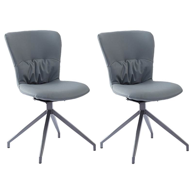 Contemporary Metal Dining Armless Chair Swivel Side Chair for Home Use Grey 2 Piece Set Clearhalo ' kitchen&dining_furn' 'Dining Chairs' 'Dining Tables & Seating' 'dining_chair' 'furn' 'furn_dining_chair' 'Furniture' 'furniture_dining_chair' 'Kitchen & Dining Furniture' 'kitchen' 4206623