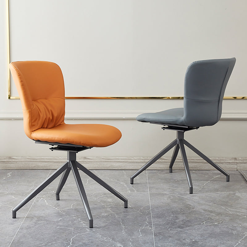 Contemporary Metal Dining Armless Chair Swivel Side Chair for Home Use Clearhalo ' kitchen&dining_furn' 'Dining Chairs' 'Dining Tables & Seating' 'dining_chair' 'furn' 'furn_dining_chair' 'Furniture' 'furniture_dining_chair' 'Kitchen & Dining Furniture' 'kitchen' 4206624