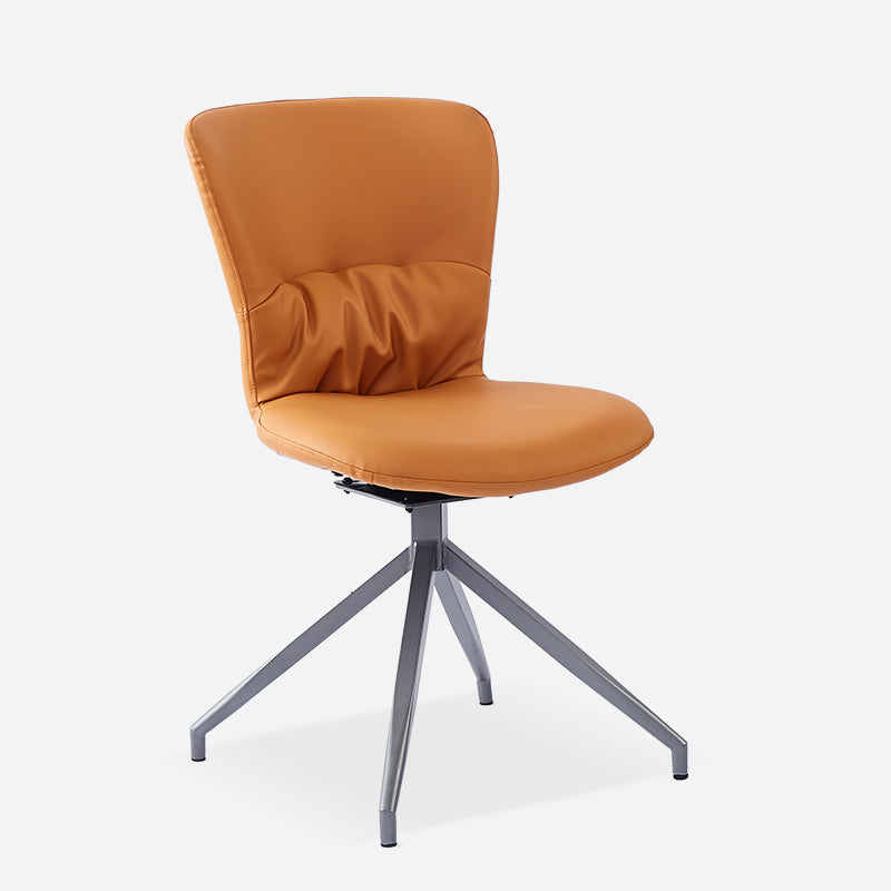 Contemporary Metal Dining Armless Chair Swivel Side Chair for Home Use Orange 1 Piece Clearhalo ' kitchen&dining_furn' 'Dining Chairs' 'Dining Tables & Seating' 'dining_chair' 'furn' 'furn_dining_chair' 'Furniture' 'furniture_dining_chair' 'Kitchen & Dining Furniture' 'kitchen' 4206628