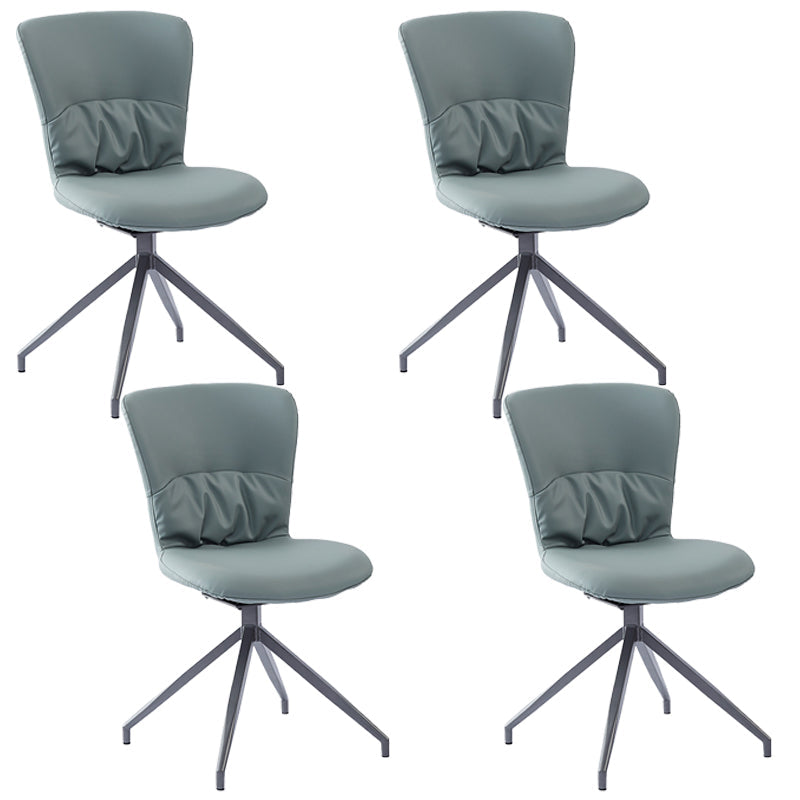 Contemporary Metal Dining Armless Chair Swivel Side Chair for Home Use Green 4 Piece Set Clearhalo ' kitchen&dining_furn' 'Dining Chairs' 'Dining Tables & Seating' 'dining_chair' 'furn' 'furn_dining_chair' 'Furniture' 'furniture_dining_chair' 'Kitchen & Dining Furniture' 'kitchen' 4206632