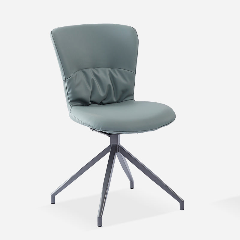 Contemporary Metal Dining Armless Chair Swivel Side Chair for Home Use Green 1 Piece Clearhalo ' kitchen&dining_furn' 'Dining Chairs' 'Dining Tables & Seating' 'dining_chair' 'furn' 'furn_dining_chair' 'Furniture' 'furniture_dining_chair' 'Kitchen & Dining Furniture' 'kitchen' 4206634